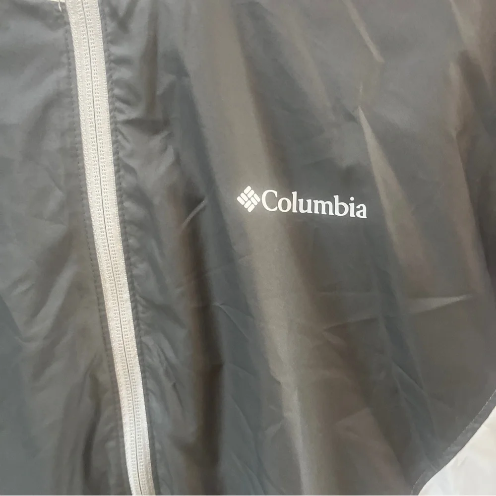 Columbia Jacket Womens Small S Gray White Birchleaf Hill Windbreaker Lined Zip - Picture 4 of 13